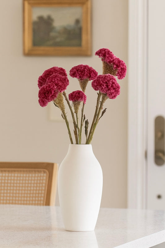 Dried Pink Cockscomb Celosia Bouquet