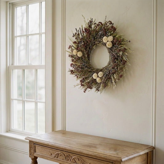 Dried Lavender and Ivory Wreath
