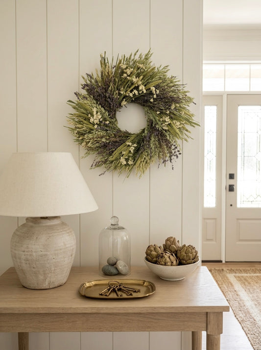 Dried Morning Lavender Wheel Wreath