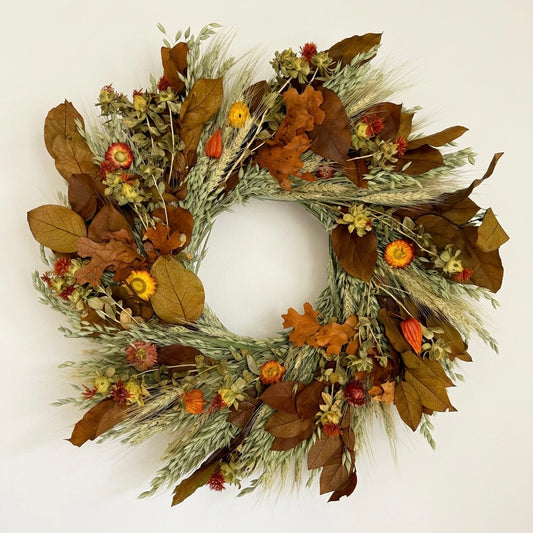 Dried and Preserved Thanksgiving Flowers Wreath
