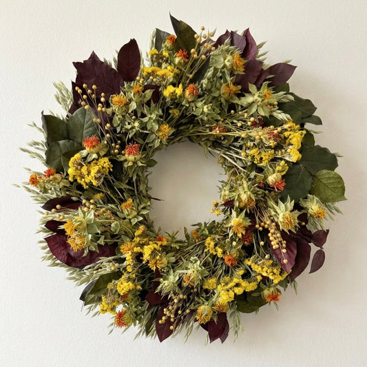 Dried and Preserved Autumn Welcome Wreath