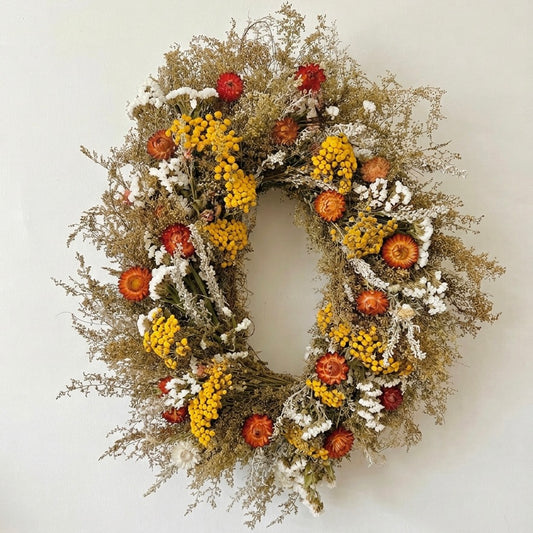 Dried Oval Tansy Trail Wreath