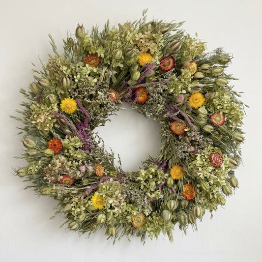 Dried Hydrangea Medley Wreath