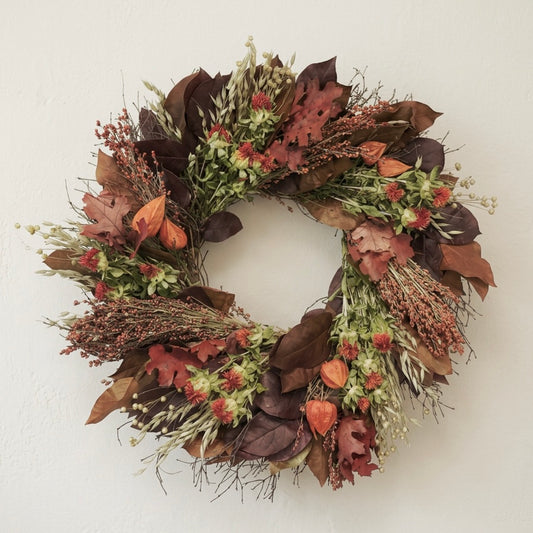 Dried and Preserved Whispers of October Wreath