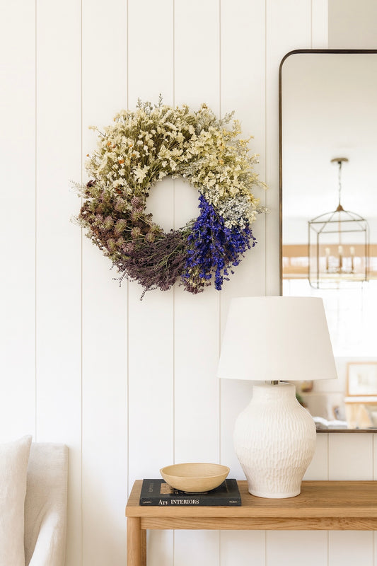 Dried Prairie Bloom Wheel Wreath