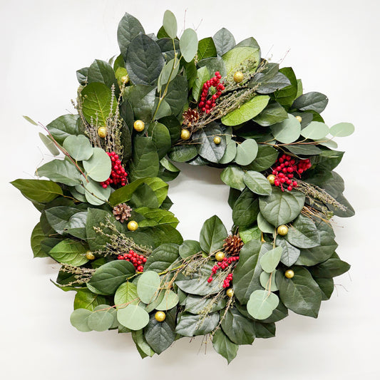 Dried and Preserved Golden Grace Wreath