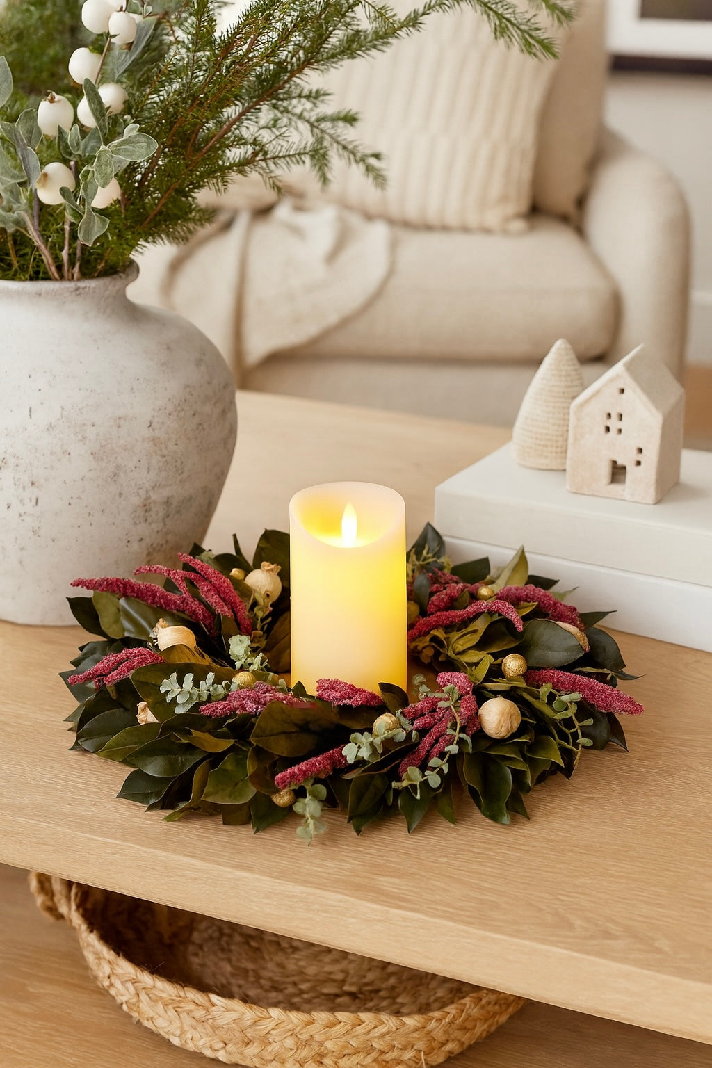 Dried and Preserved Winter’s Light Wreath
