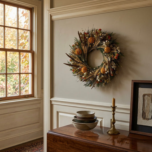 Dried Pheasant Flax Wreath