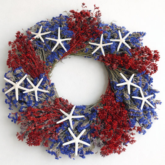Dried Americana Seas Wheel Wreath