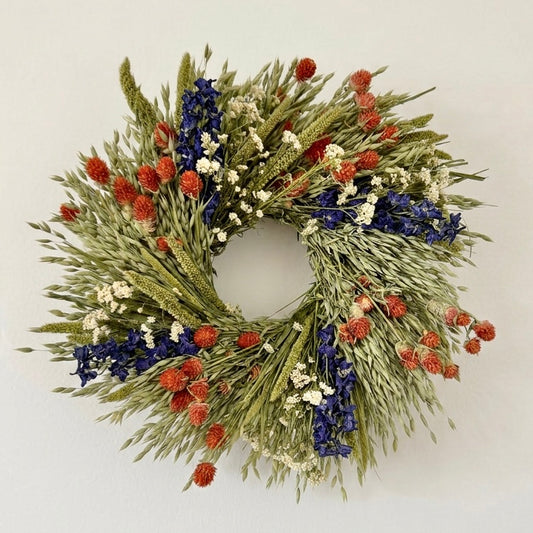 Dried 1776 Garden Wheel Wreath