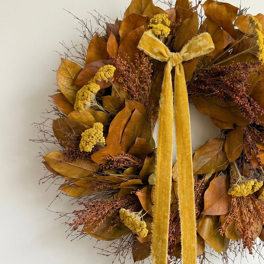 Dried and Preserved Marigold Hearth Wreath