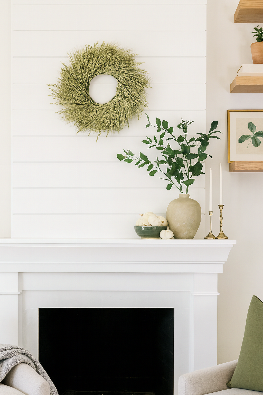 Dried Green Grains Wreath