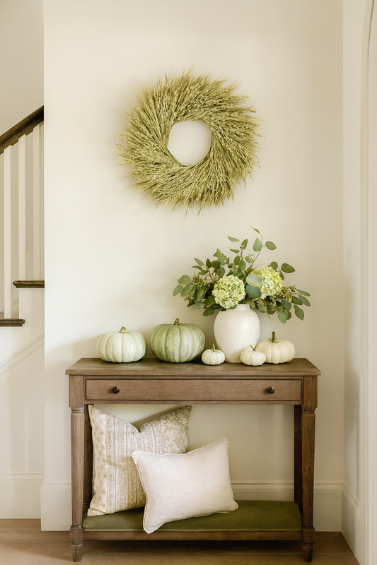 Dried Green Grains Wreath