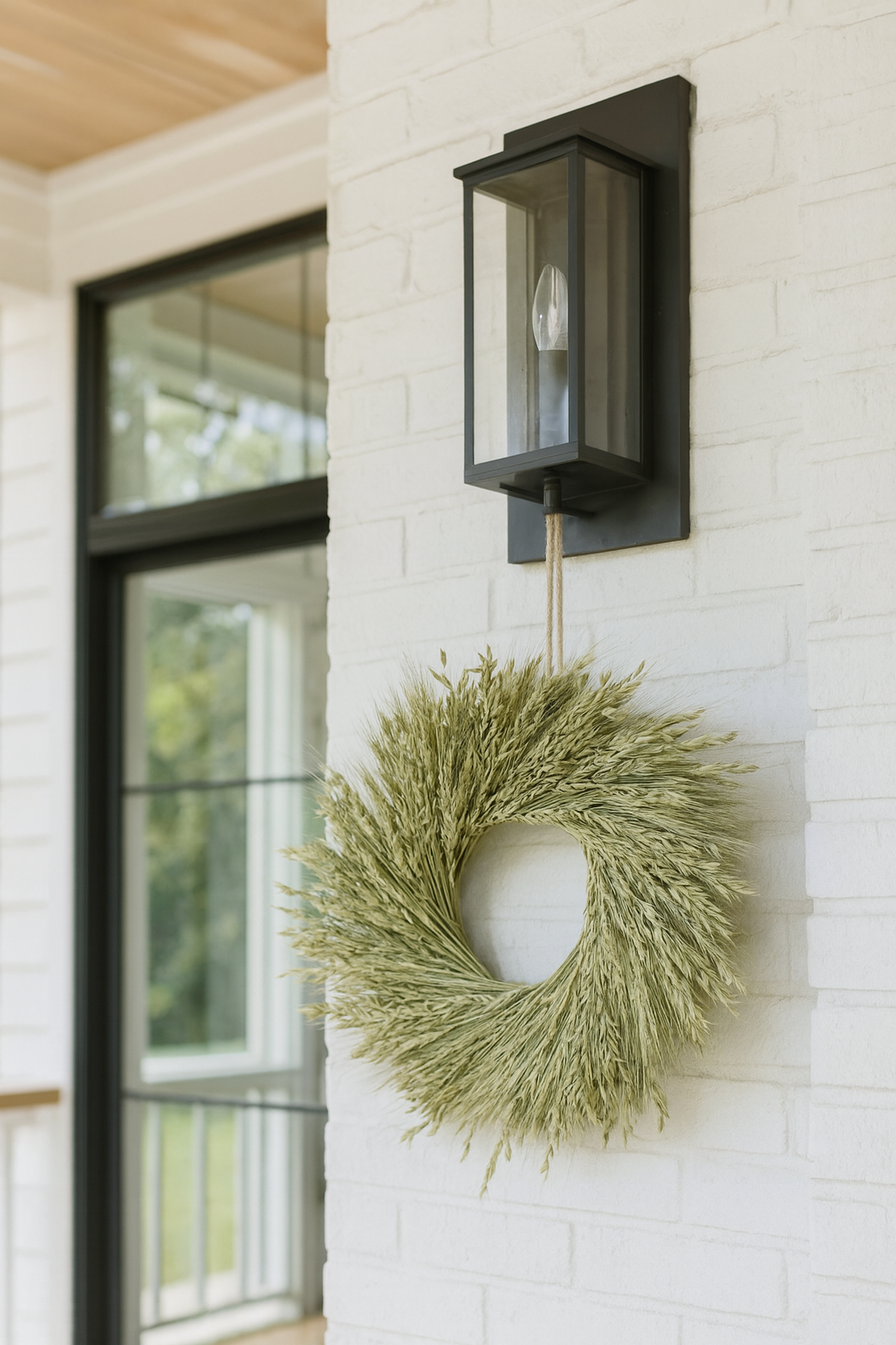 Dried Green Grains Wreath