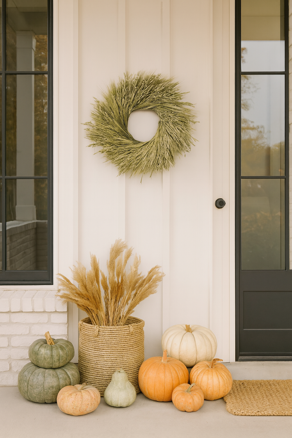 Dried Green Grains Wreath