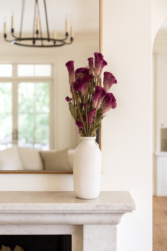 Dried Burgundy Cockscomb Celosia Bouquet