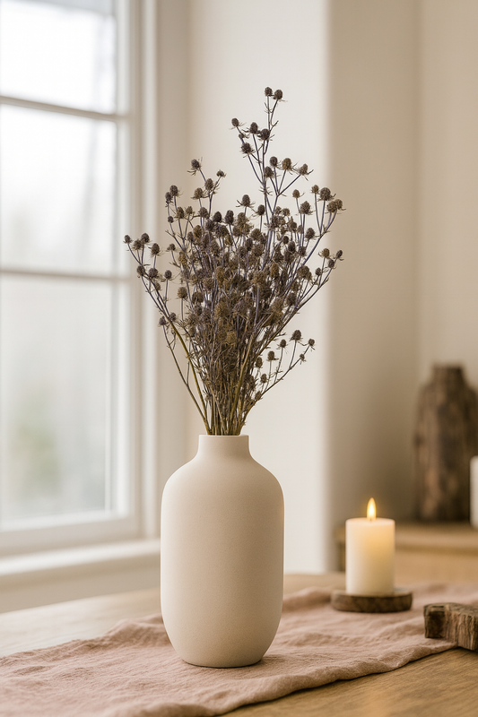 Dried Bluish Grey Eryngium Sea Holly Bouquet