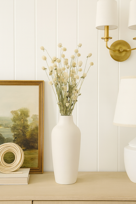 Dried Cream Ivory Globe Amaranth Bouquet