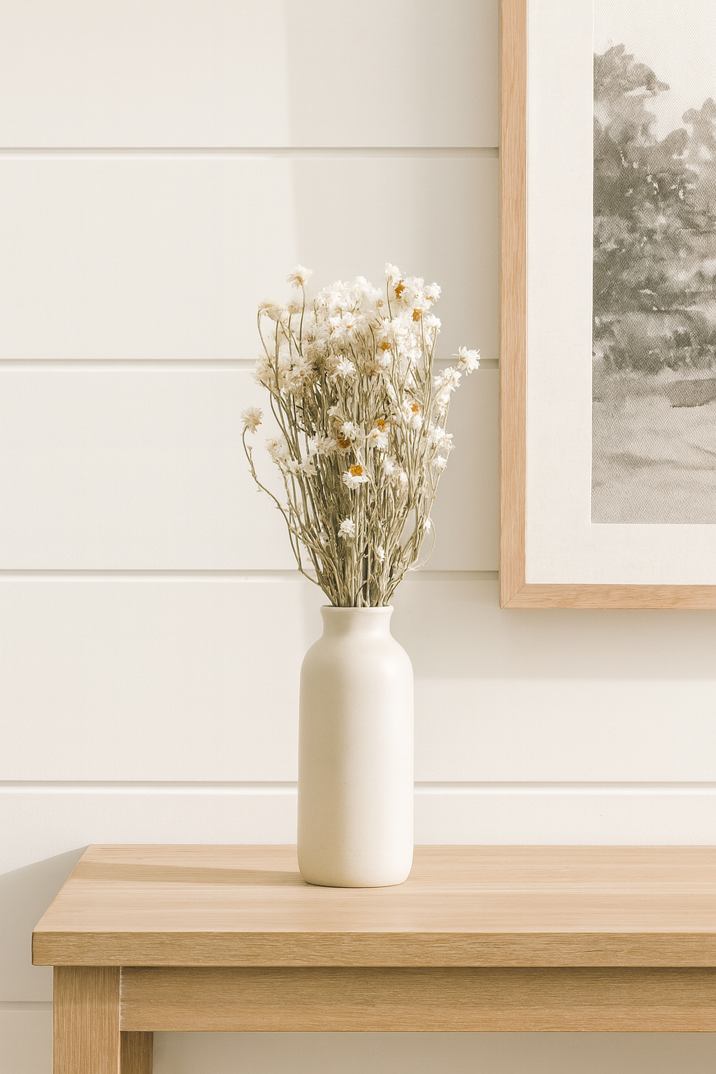 Dried White Ammobium Daisies Bouquet