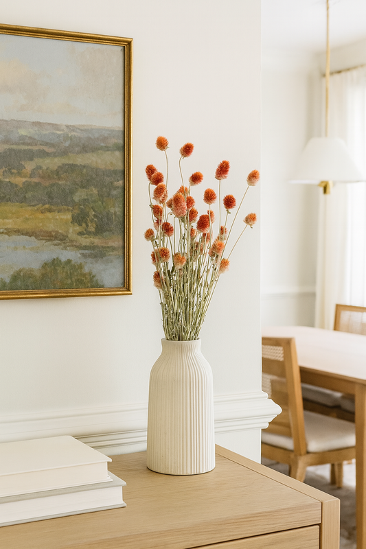 Dried Coral Globe Amaranth Bouquet