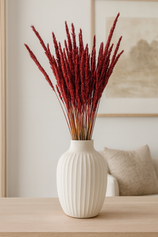 Preserved Burgundy Dipped Feather Reed Grass Bouquet