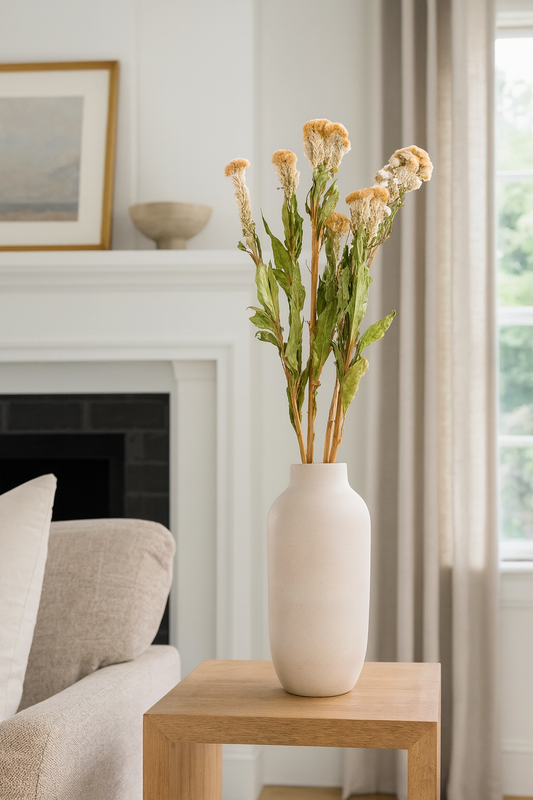 Dried Beige Cockscomb Celosia Bouquet
