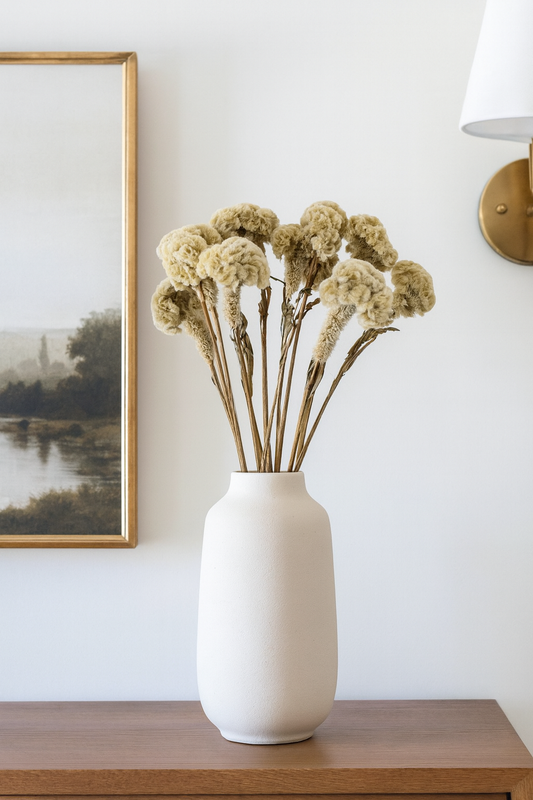 Dried Beige Cockscomb Celosia Bouquet