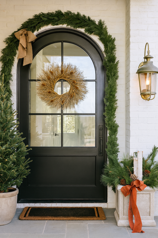 Dried Gold Twig and Teasel Wreath
