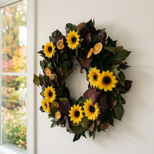 Dried and Preserved Citrus Sunflower Wreath