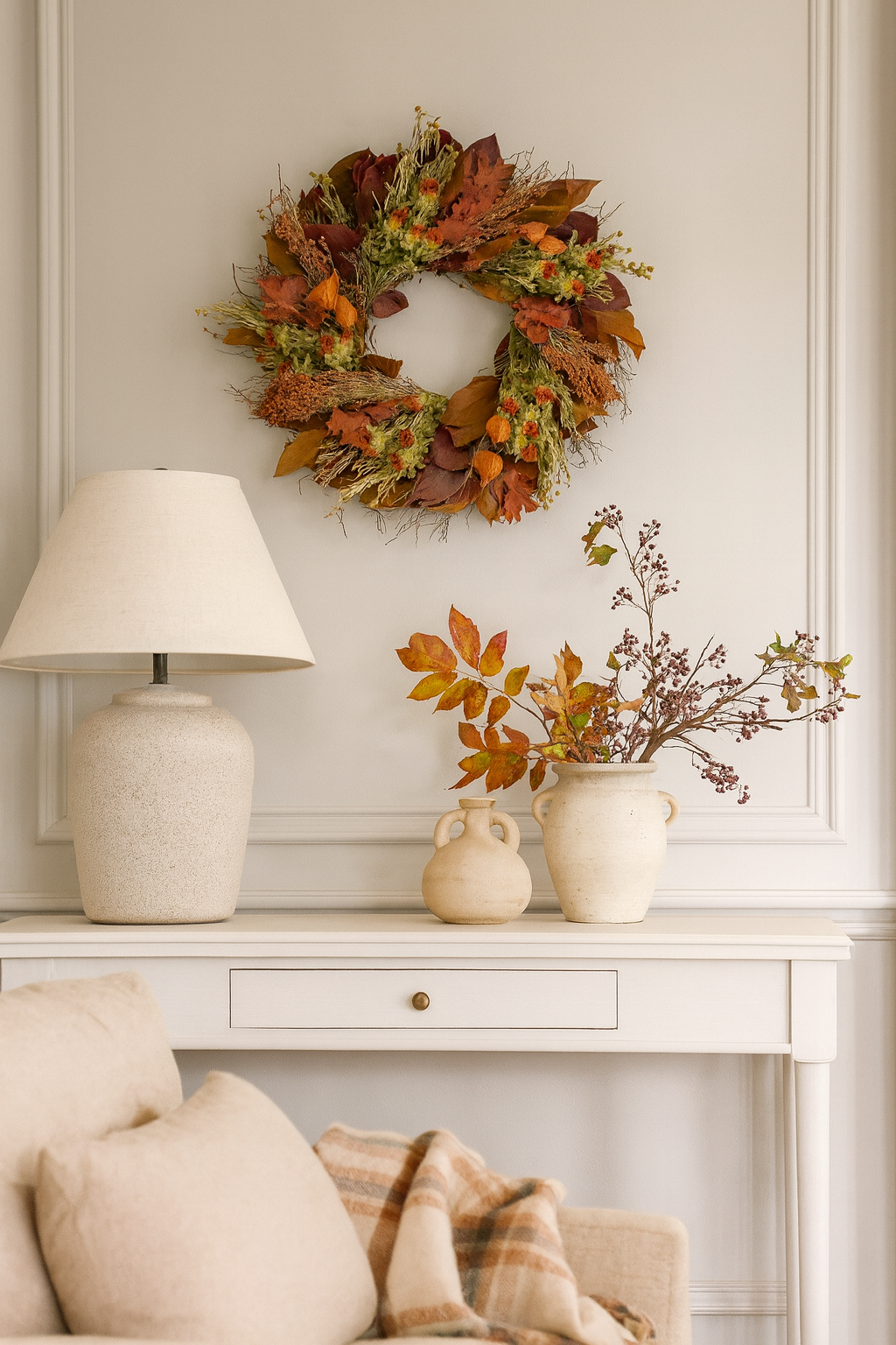 Dried and Preserved Whispers of October Wreath