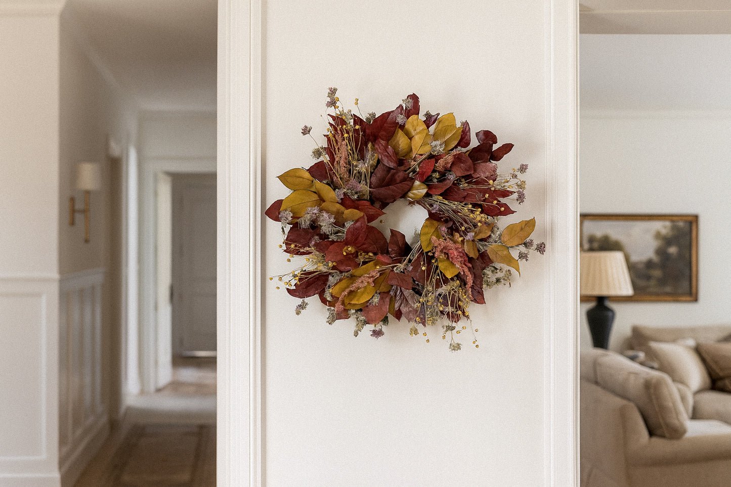 Dried and Preserved Laurel Amaranth Wreath