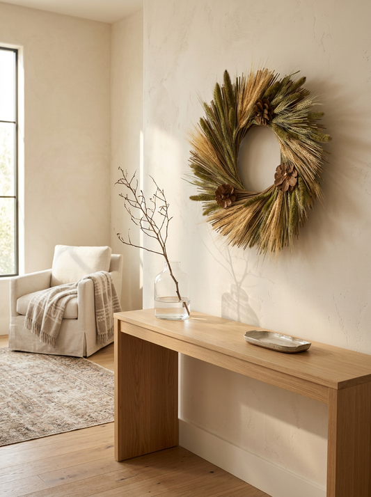 Dried Woodland Rosette Wreath
