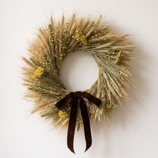 Dried Golden Grain Wreath