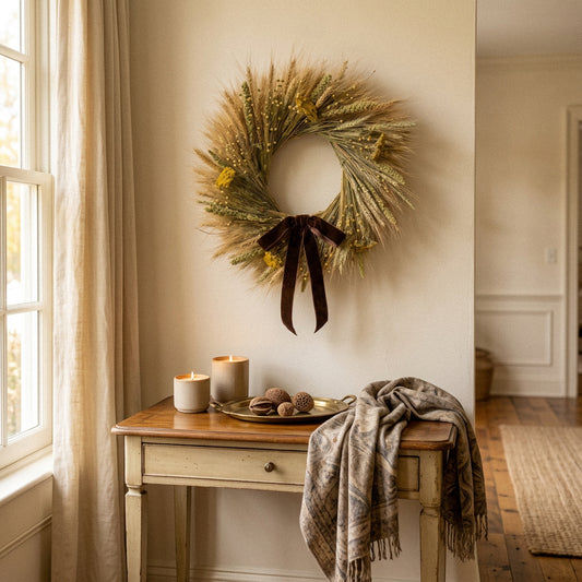 Dried Golden Grain Wreath