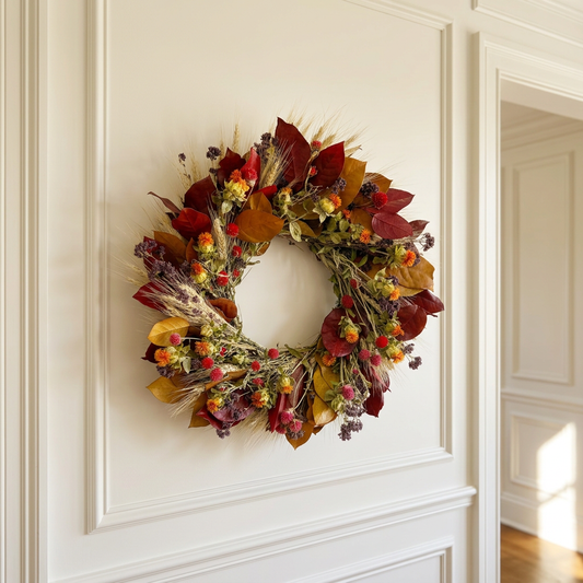 Dried and Preserved Fall Moonlight Wreath