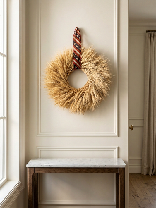 Dried American Wheat Wreath
