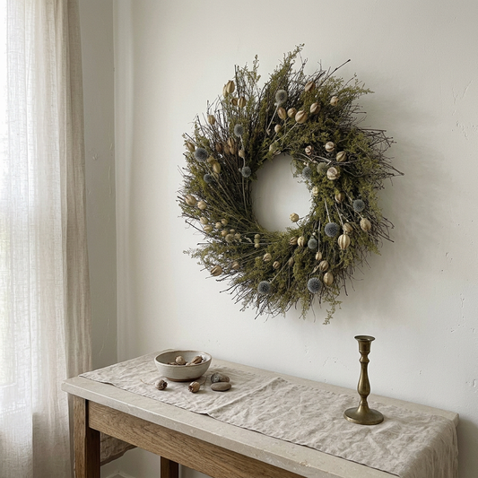 Dried Seed and Echinops Wreath