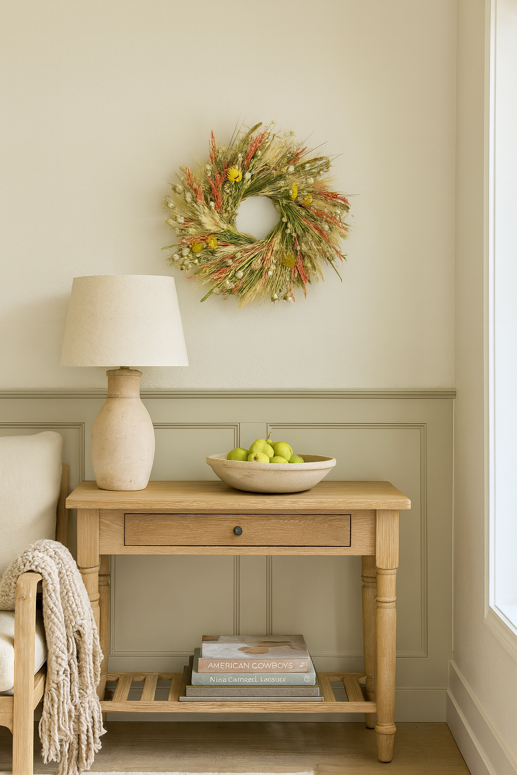 Dried Sunset Grains Wreath