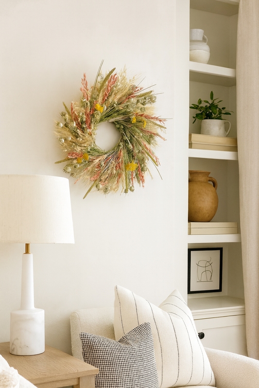 Dried Sunset Grains Wreath