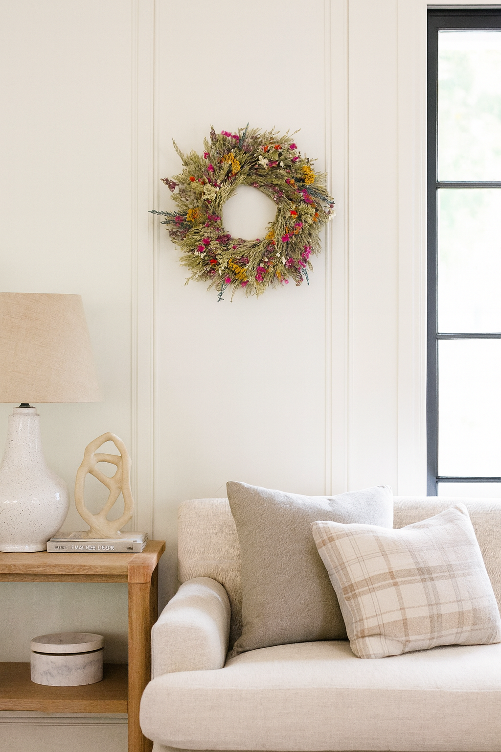Dried Fluttering Flowers Wreath