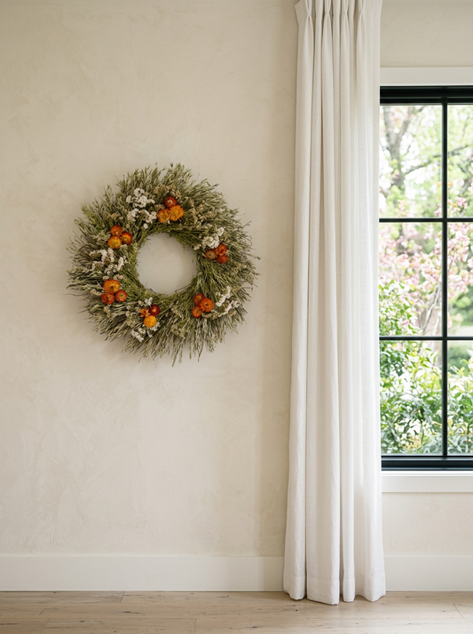 Dried Strawflower Path Wreath