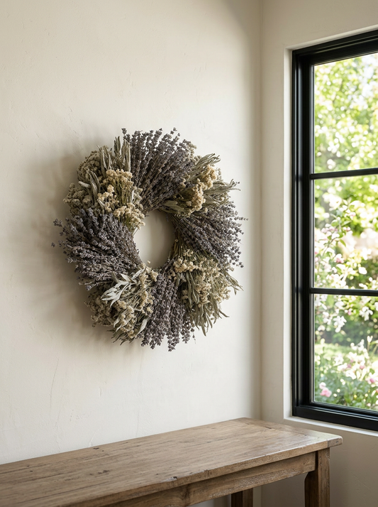 Dried Lavender and Sage Wheel Wreath