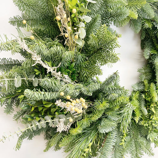 Fresh Evergreens Scandinavian Christmas Wreath