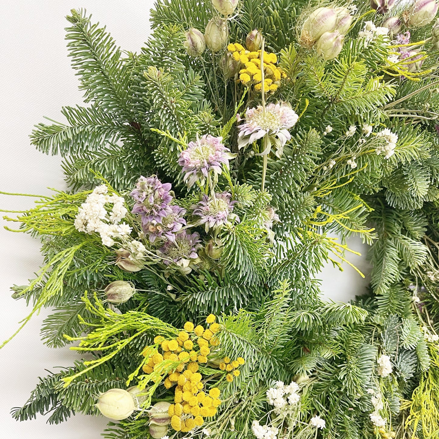 Fresh Evergreens Meadow Wreath