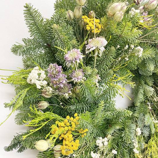 Fresh Evergreens Meadow Wreath