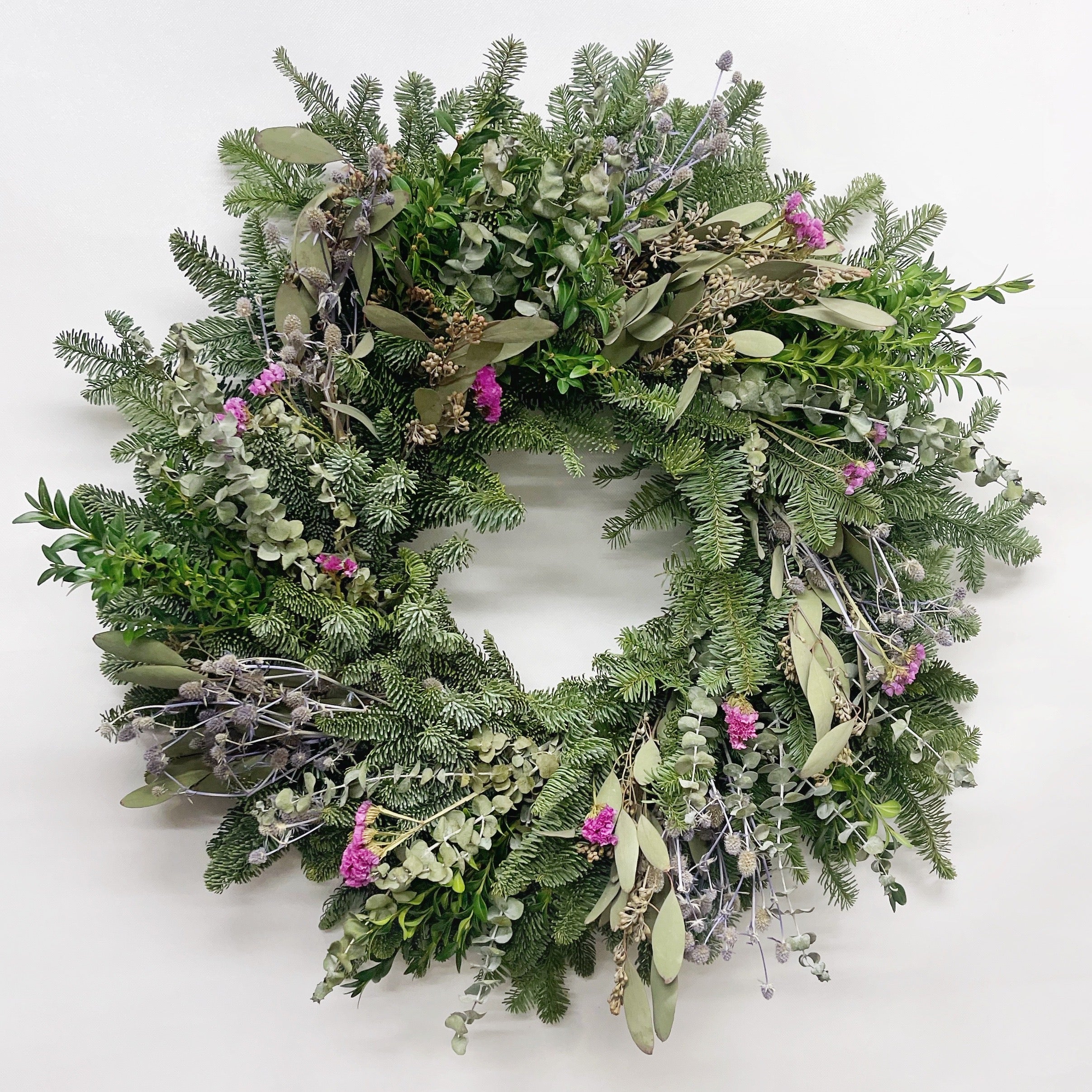 Fresh Evergreens Blushing Holiday Wreath VanCortlandt Farms