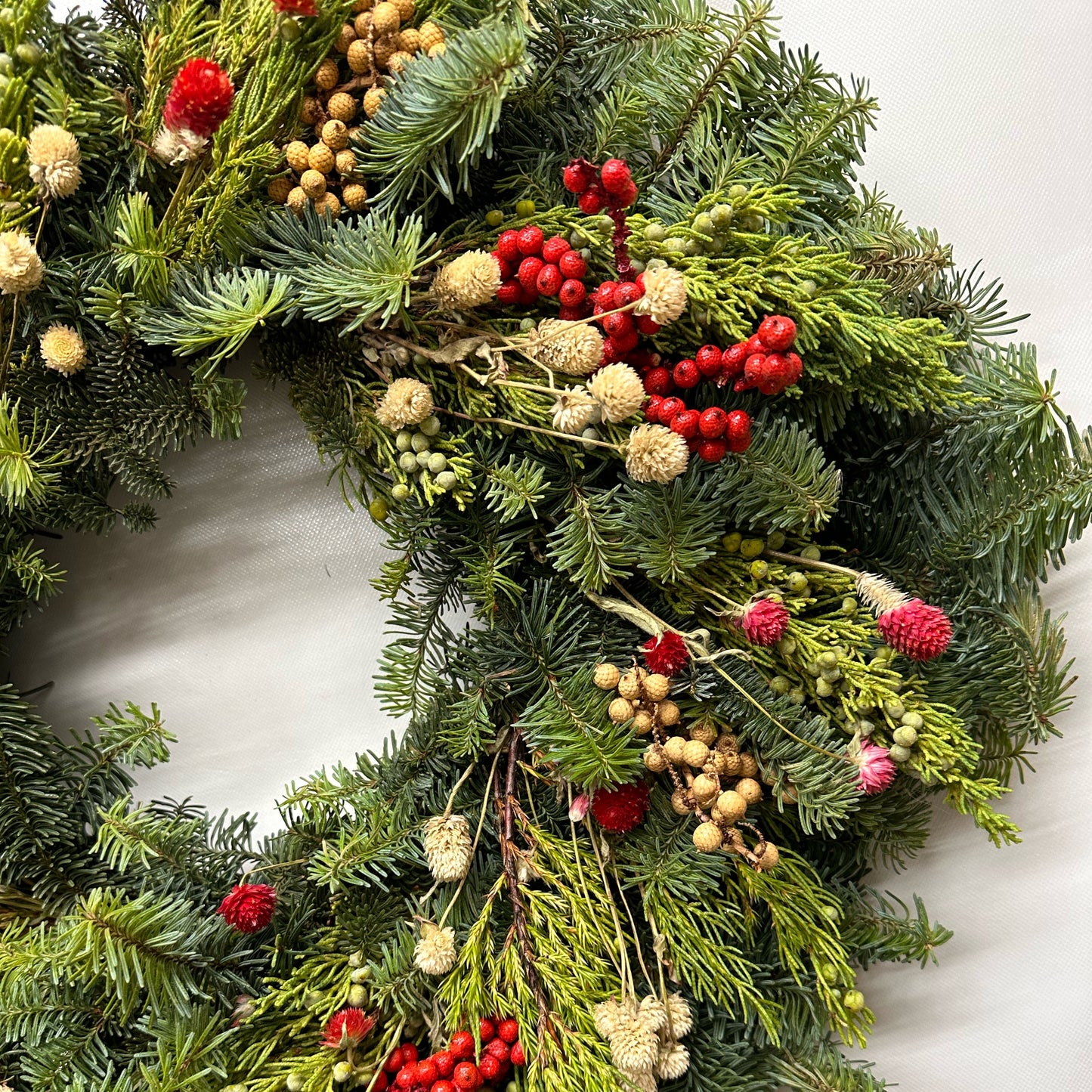Fresh Evergreens Merry Berry Wreath
