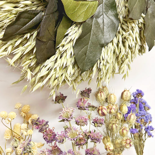 DIY Dried and Preserved Basil Wreath and Purple Bundles Kit