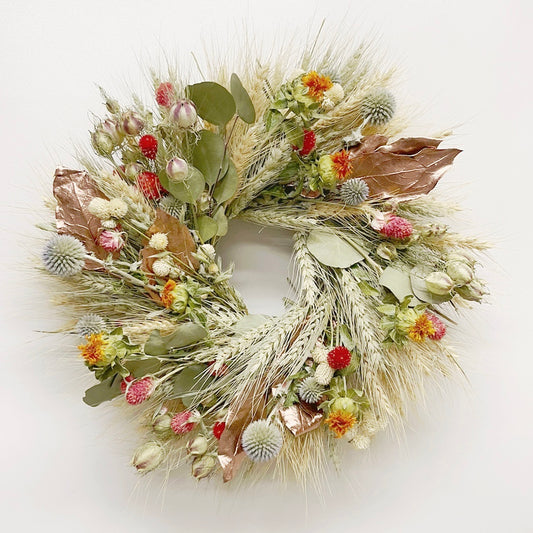 Dried Copper Autumn Wreath