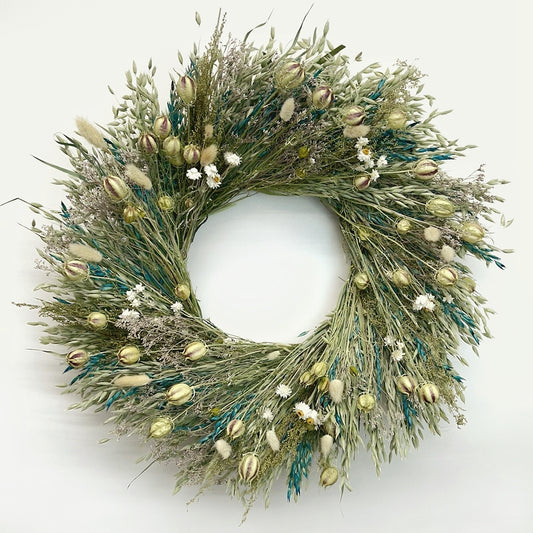 Dried Blue Parade Wreath
